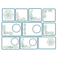 Stickserie ITH - Mug Rugs Snow Swirls